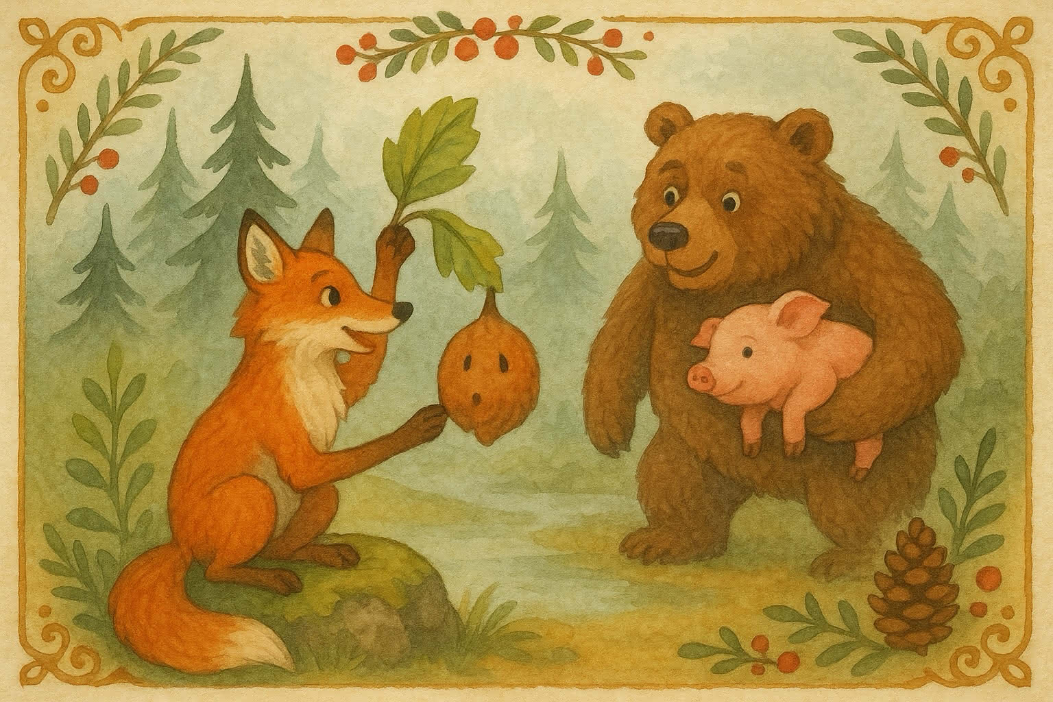 Bjørnen og reven ved myra